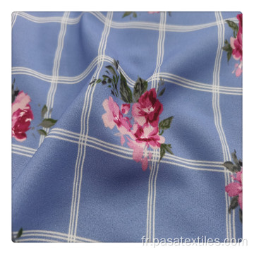 Tissu d&#39;impression numérique en mousseline de soie de style uni à motif floral
